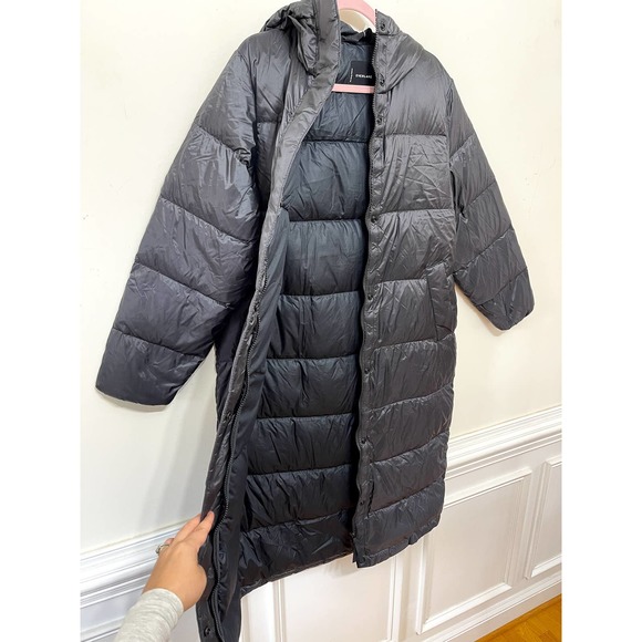 Everlane The ReNew ReDown Long Parka Jacket in Black Size Medium - Picture 3 of 4